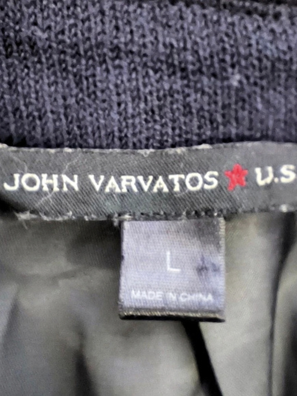 John Varvatos USA Navy Knit Crest Button Unstructured Cardigan Coat Men's Size L - Picture 5 of 16